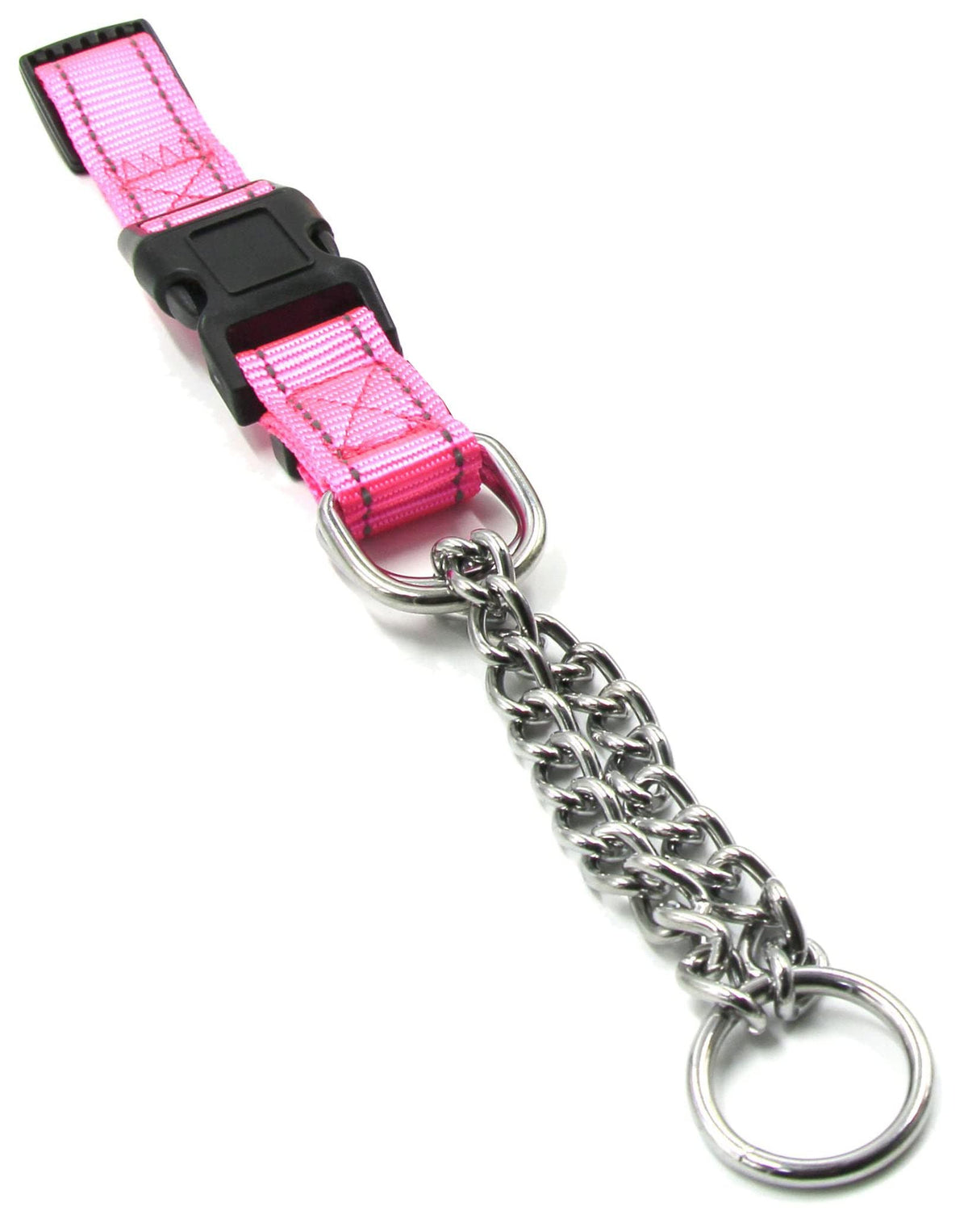 Pet Life Tutor-Sheild Martingale Safety and Training Chain Dog Collar, SM, Pink