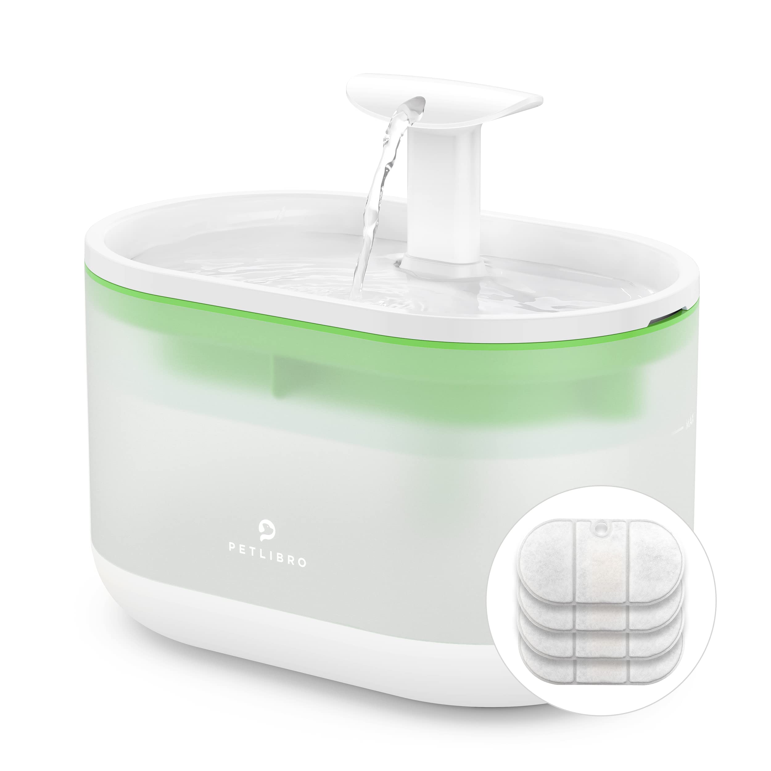 Petlibro Cat Water Fountain, 71Fl Oz/2.1L Ultra Quiet Pet Water Fountain For Cats Inside, Bpa-Free, Two Flow Modes,Visible Water Level Dog Water Dispenser, Upgraded Cat Water Bowl With 4 Large Filters