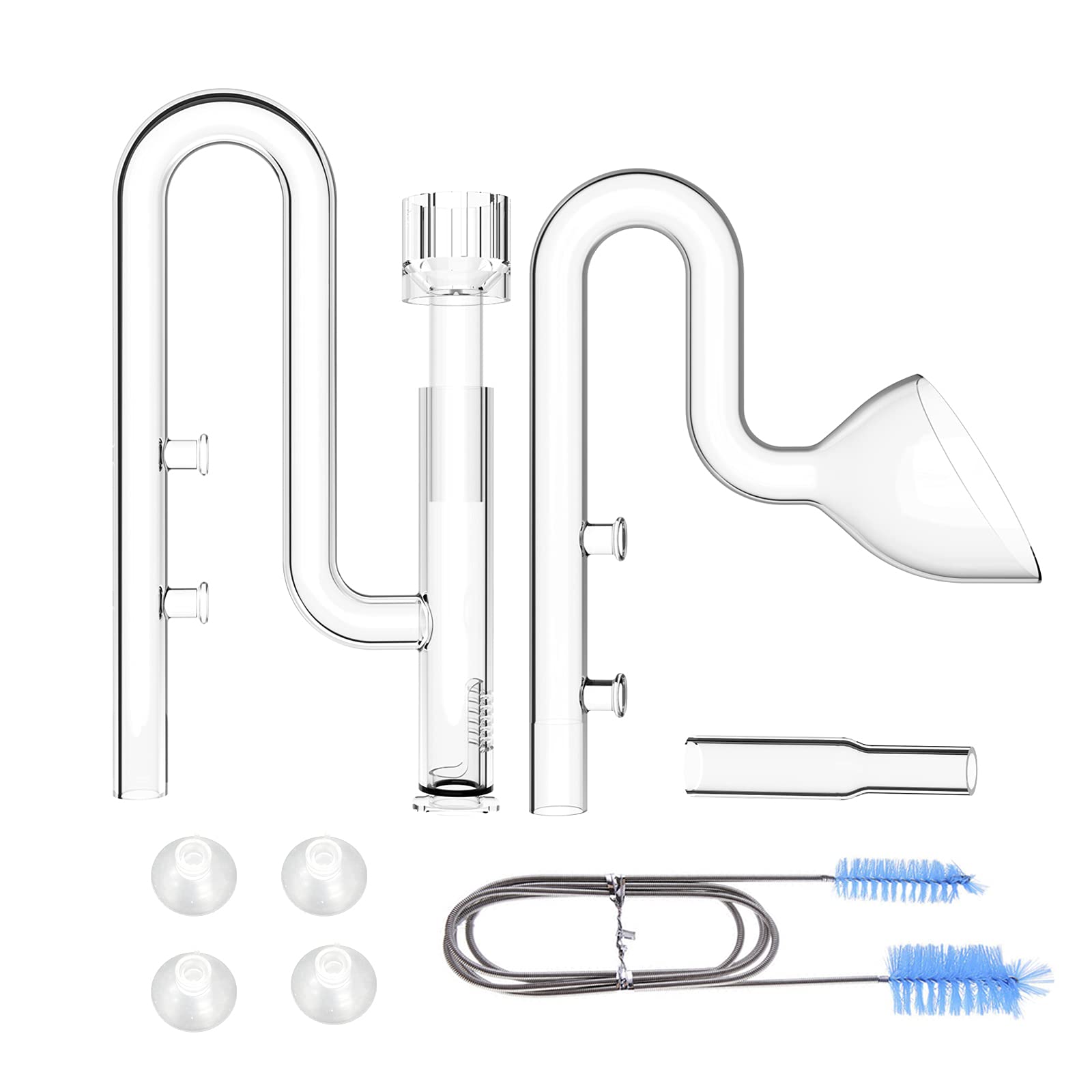 Fzone Aquarium Glass Mini Skimmer Lily Inflow And Outflow Sets For Mini Nano Tanks Filter Pipes(For 1/2Inch Tubing)