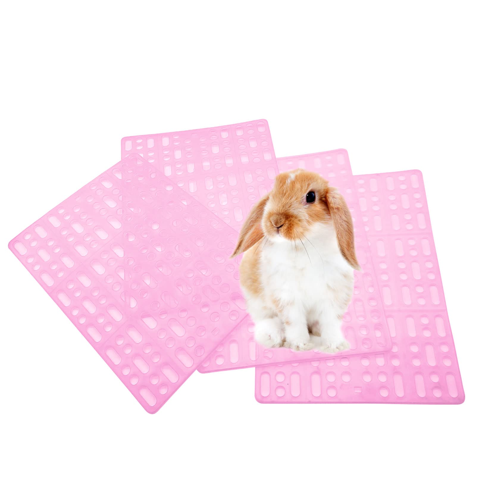 Kathson 4 Pcs Rabbit Resting Mat,Rabbits Feet Pad,Plastic Bunny Cage Floor Mat, Small Animal Foot Mats For Hamster Chinchilla Gu