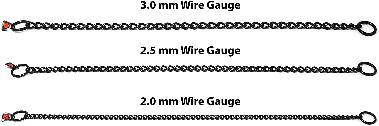 Dogline Herm Sprenger Black Stainless Steel Choke Dog Training Collar No-Pull Slip Chain For Small Medium Large Dogs For Easy Co