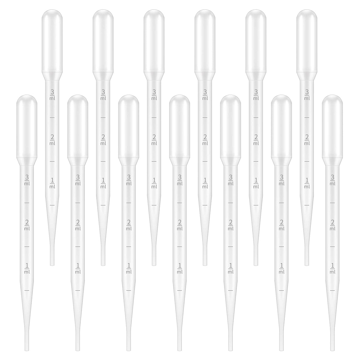 100Pcs 3Ml Disposable Plastic Essential Oils Graduated Transfer Pipettes For Science Laboratory, Experiment, Essential Oils, Mak