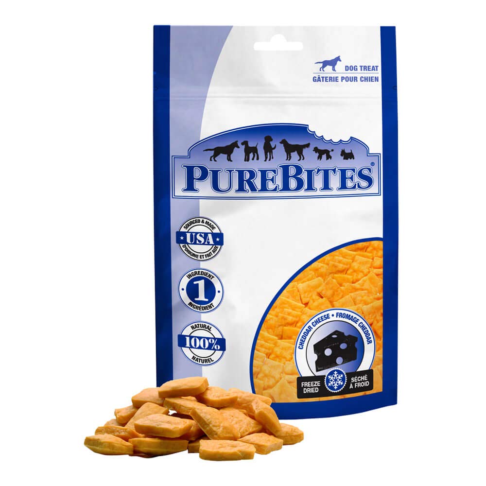 PureBites Freeze Dried Cheddar Cheese Dog Treats 470g  1 Ingredient  Made in USA (Packaging May Vary)