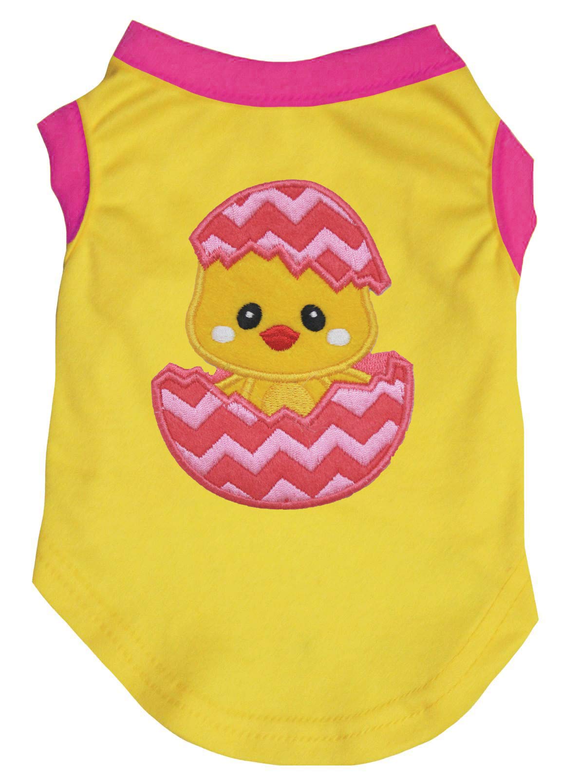 Petitebella Chick Egg Puppy Dog Shirt (Yellow/Hot Pink, Xxx-Large)