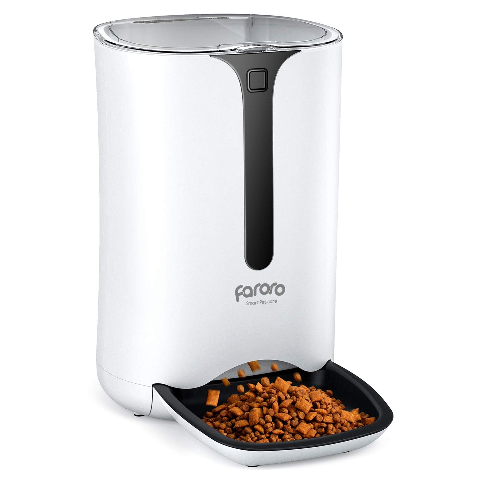 Automatic Cat Feeder, Faroro Dog Food Dispenser for Small Pets with Distribution Alarms, Portion Control, Voice Recorder and Pro