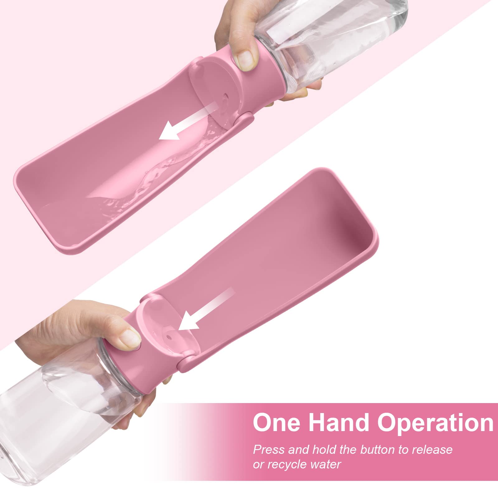 AIKIDS Portable Dog Water Bottle - Foldable Dog Water Dispenser | Leak Proof & Food Grade Plastic Travel | Pet Water Bottle for
