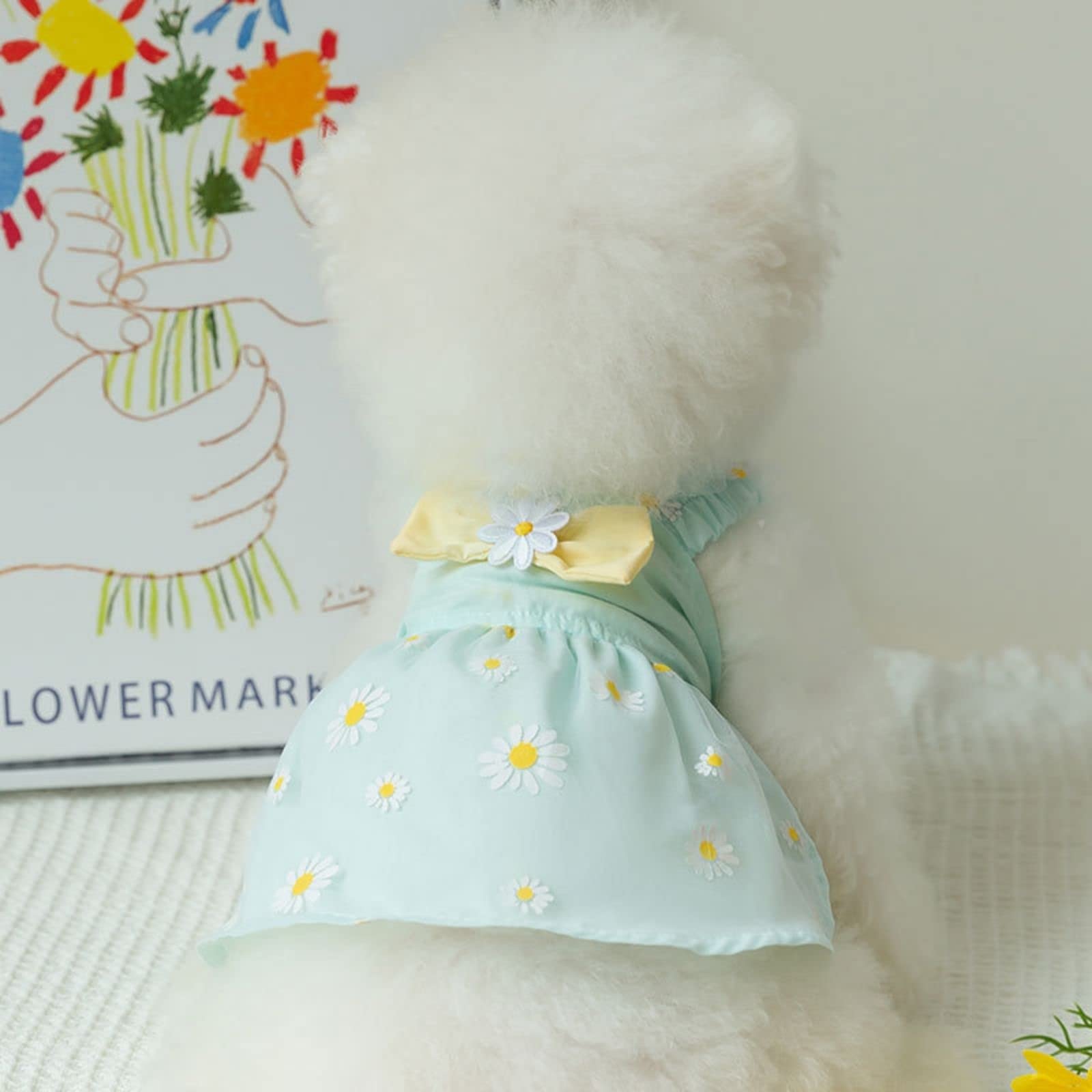 Flowers Elegant Princess Small Dog Dress Spring Summer Dog Dresses Girls Puppy Lightweight Pet Dresses