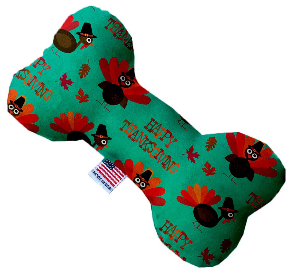 Mirage Pet Product Happy Thanksgiving 6 Inch Canvas Bone Dog Toy