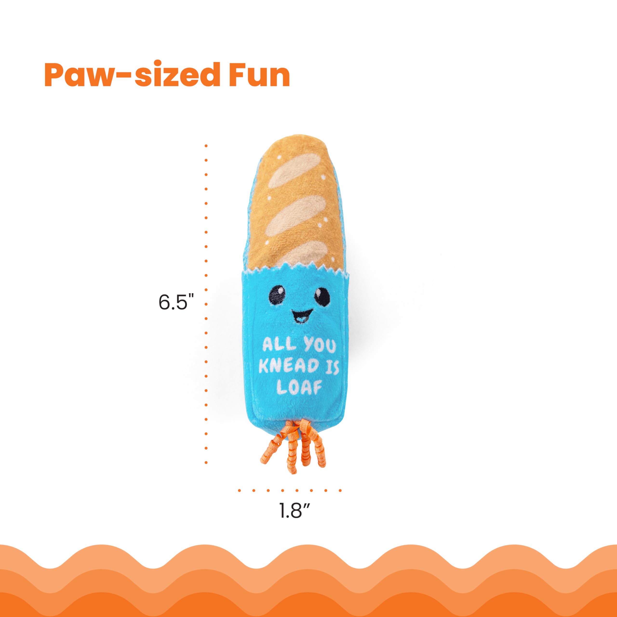 Catstages Loaf Kicker Catnip Toy And Dental Toy For Cats Bread Themed Funny Catnip Stuffed Kicker Toy, Tan