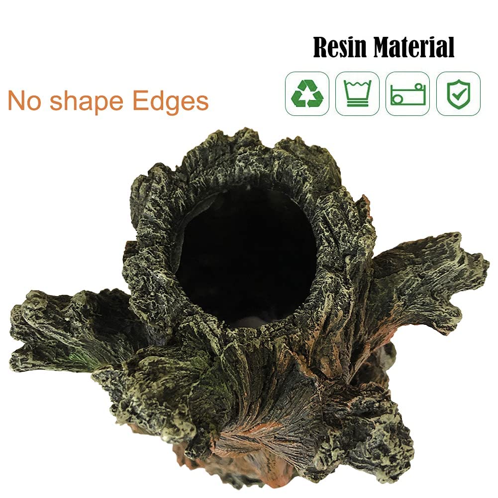 Slocme Fish Tank Tree Trunk Decorations - Lifelike Hollow Tree Wood Ornament, Fish Can Swim Through The Trunk Hole