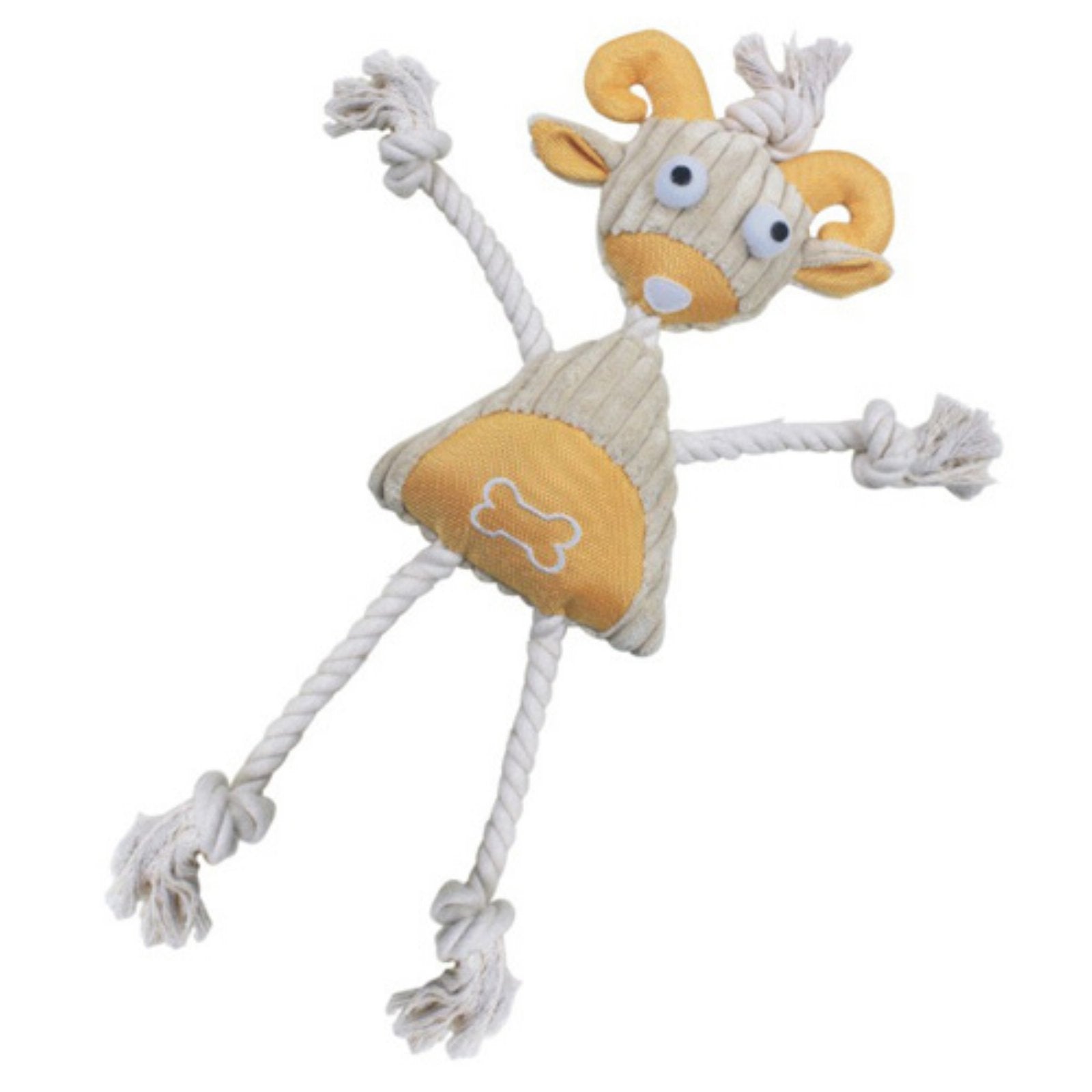 Pet Life  Jute and Rope Plush Pig Mannequin - Pet Toy