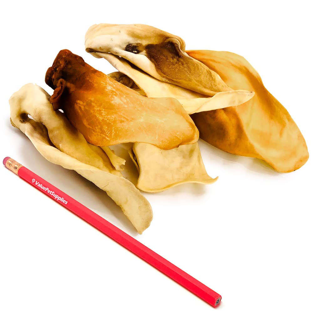 ValueBull Cow Ears, Varied Sizes/Shapes, 400 Count Wholesale Pack - All Natural Dog Treats, 100% Angus Beef, Single Ingredient,
