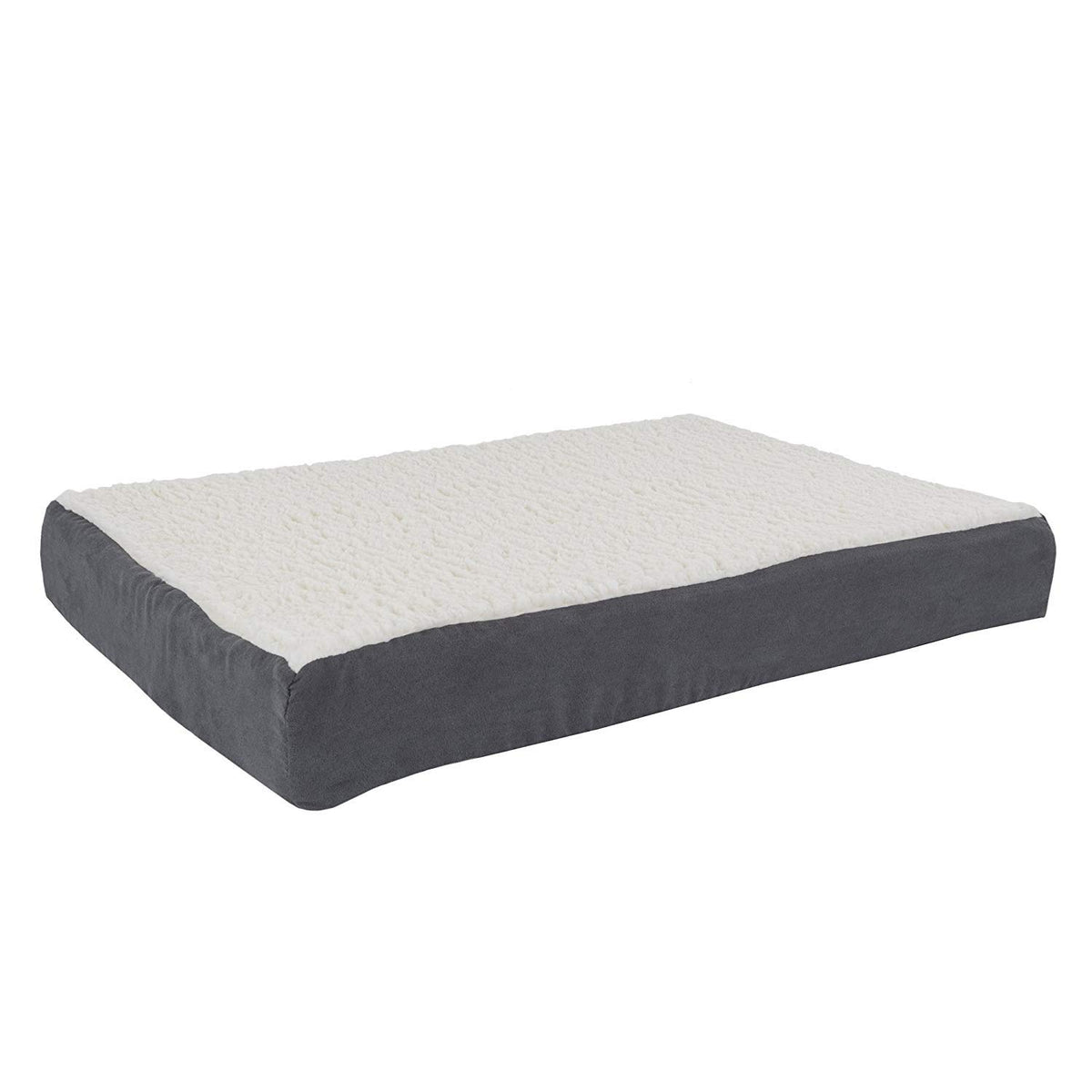 Petmaker Orthopedic Dog Bed - 2-Layer 30X20.5-Inch Memory Foam Pet Mattress With Machine-Washable Sherpa Cover For Medium Dogs Up To 45Lbs (Gray)