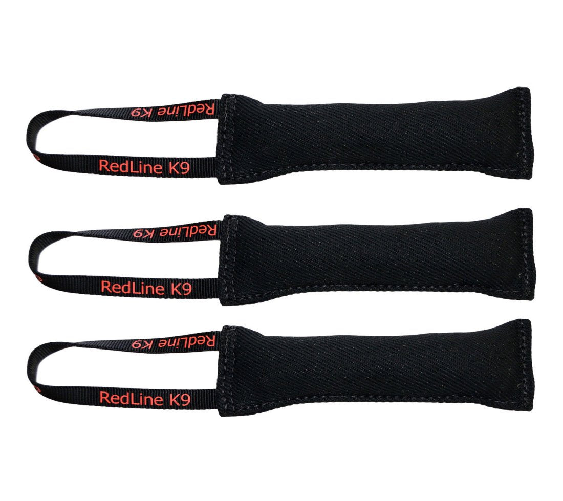 Bundle Of 3 Redline K9 Bite Suit Tug Toys (3 Inch X 10 Inch) 1 Handle
