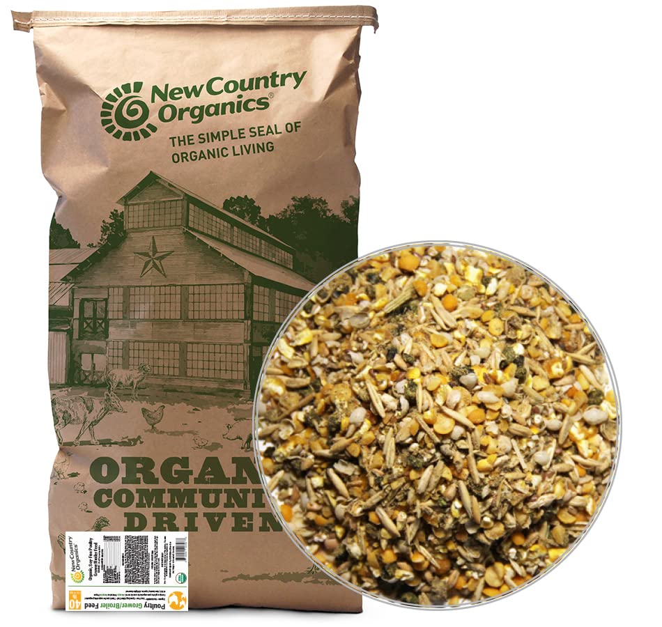 New Country Organics | Organic Grower/Broiler Feed for Growing Chickens | Soy-Free | 19% Protein | Certified Organic and Non-GMO