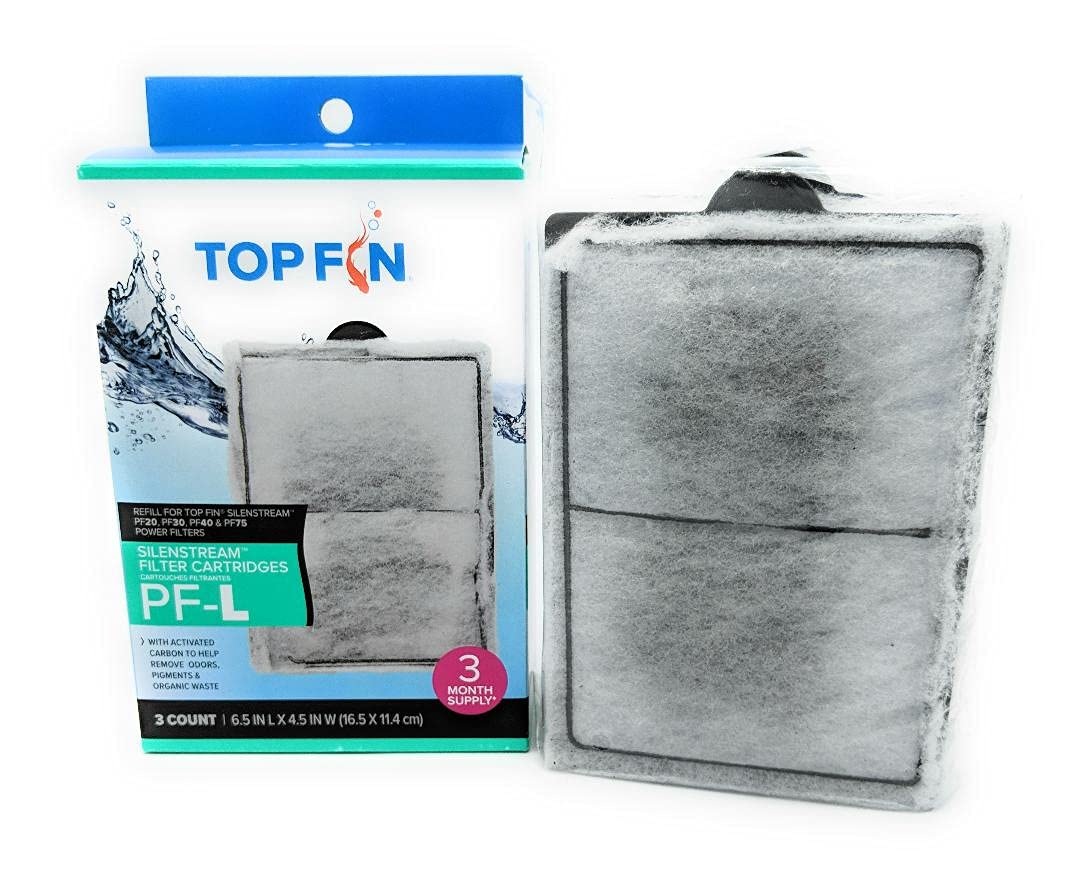Top Fin Silenstream Pf-L Refill For Pf20, Pf30, Pf40 And Pf75 Power Filters 6.5In X 4.5- (3 Count)