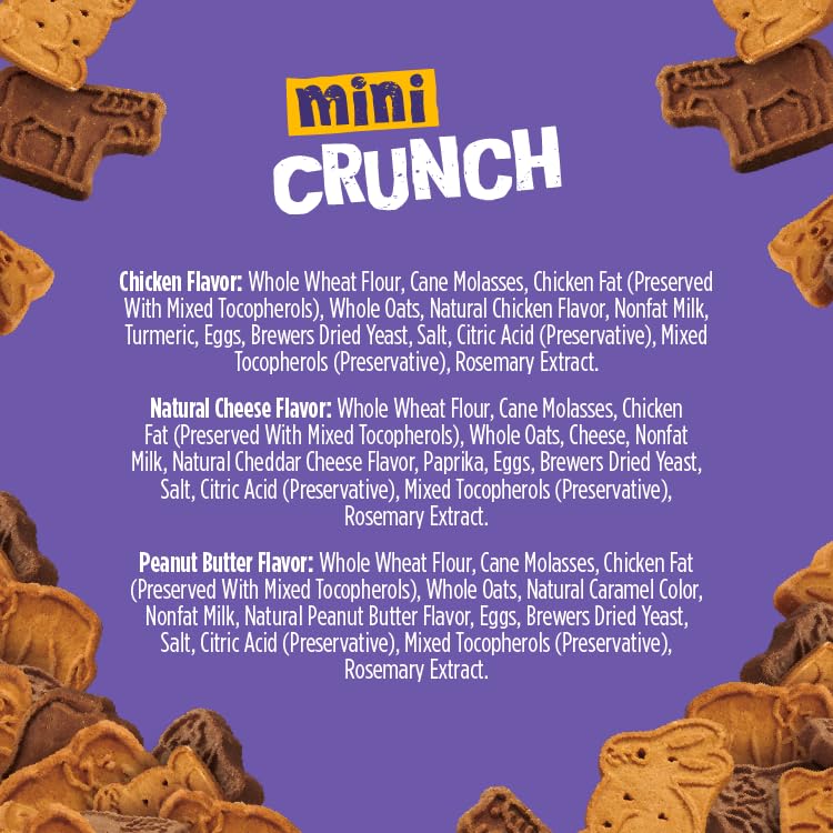 Blue Dog Bakery Natural Dog Treats, Mini Crunch, Assorted Flavors, 16.2oz, 3 Count