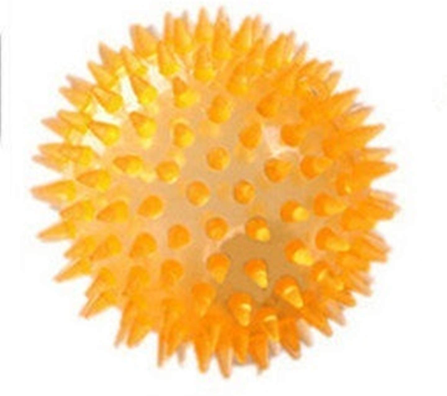 ChumsPet LightUp Spiked Squeaky Dog Ball with Collar Charm, Textured Chew and Interactive Play Toy for Puppies and Medium Dogs 