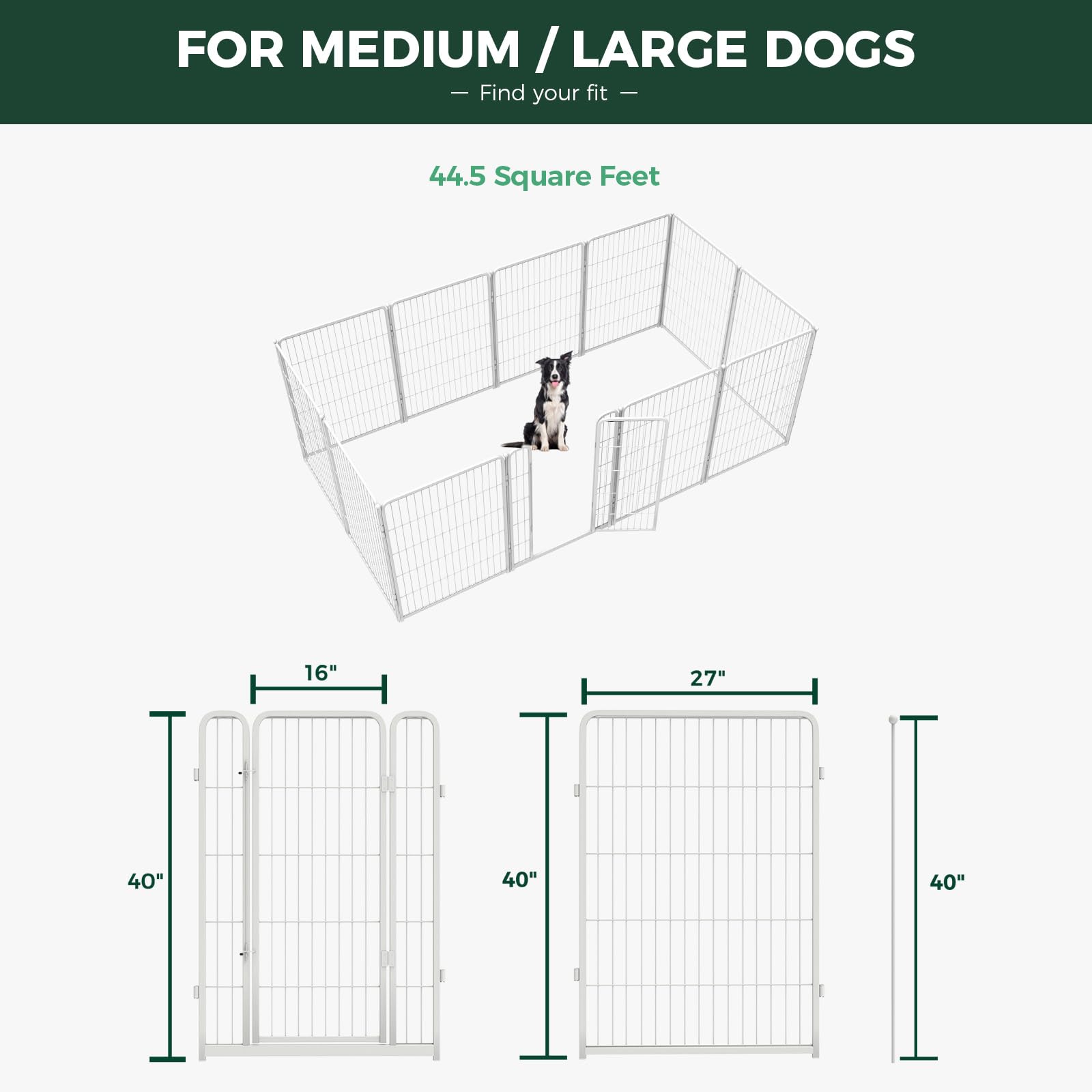 Fxw Homeplus Dog Playpen For Indoor Use - Stress-Free And Safe Play, Heavy Duty 40 Inch 12 Panels Dog Pen For Medium And Large D