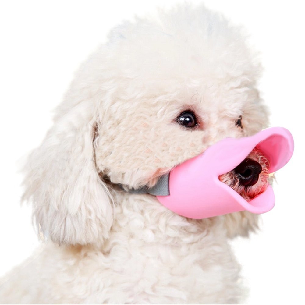 Nacoco Anti Bite Duck Mouth Shape Dog Mouth Covers Anti-Called Muzzle Masks Pet Mouth Set Bite-Proof (Pink, M)