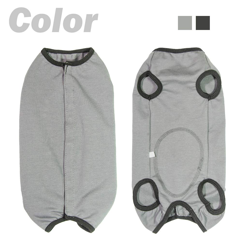 Kukaster Pet Dog’S Recovery Suit Post Surgery Shirt For Puppy, Wound Protective Clothes For Little Animals(Grey-S)