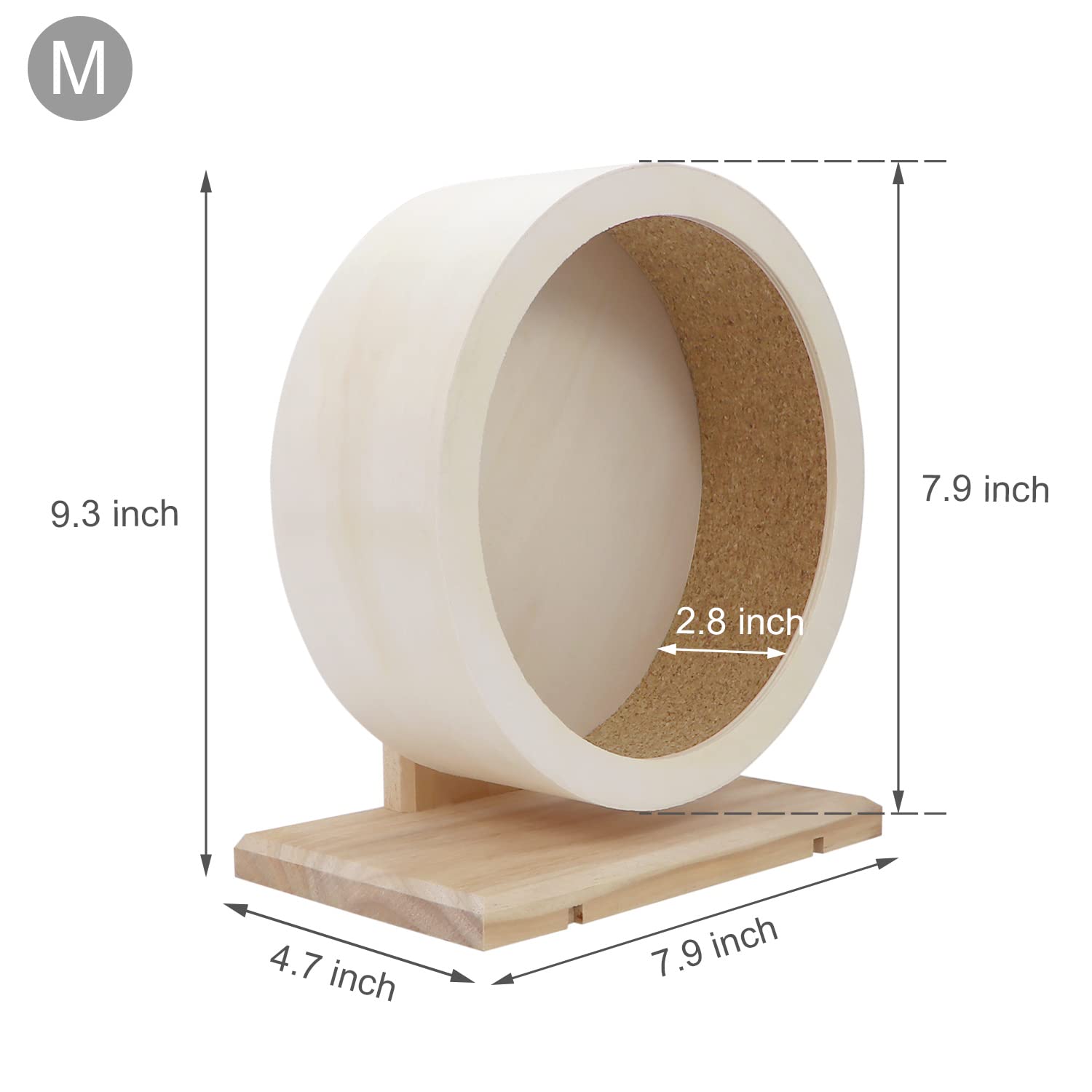 Small Pets Exercise Wheel Hamster Wooden Mute Running Spinner Wheel Play Toy For Rat Gerbil Mice Chinchillas Hedgehogs Guinea Pigs (M)