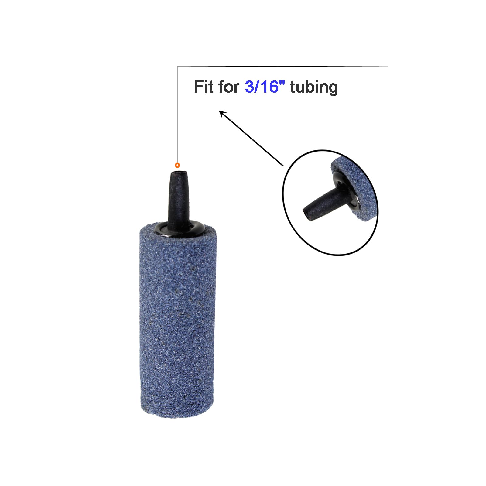 Aquaneat 0.6/1/2 Inch Air Stone 12Pcs, Small Airstones Cylinder, Aerator Bubble Diffuser, Air Pump Accessories For Aquarium, Nano Fish Tank, Hydroponics (2 Inch)