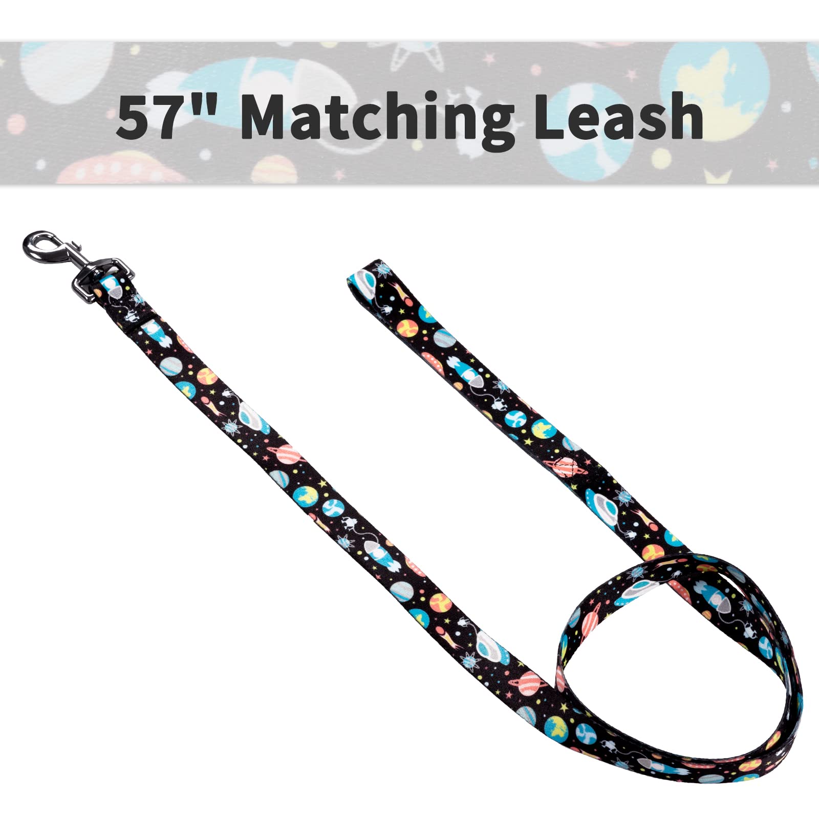Ihoming Dog Collar And Leash Set For Daily Outdoor Walking Running Training, Space Design For Large Boys Girls Dogs Cats Pets, L