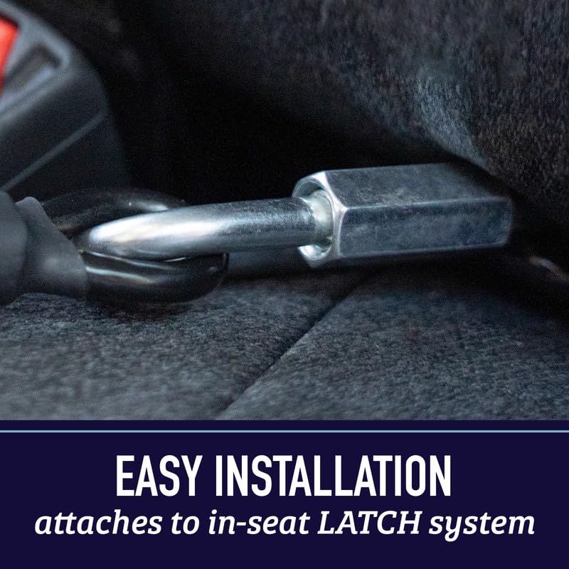 Leash Boss Dog Seat Belt Restraint - No-Chew Heavy Duty Car Seatbelt For Dogs, Coated Steel Rope For Safety, Adjustable Tether F