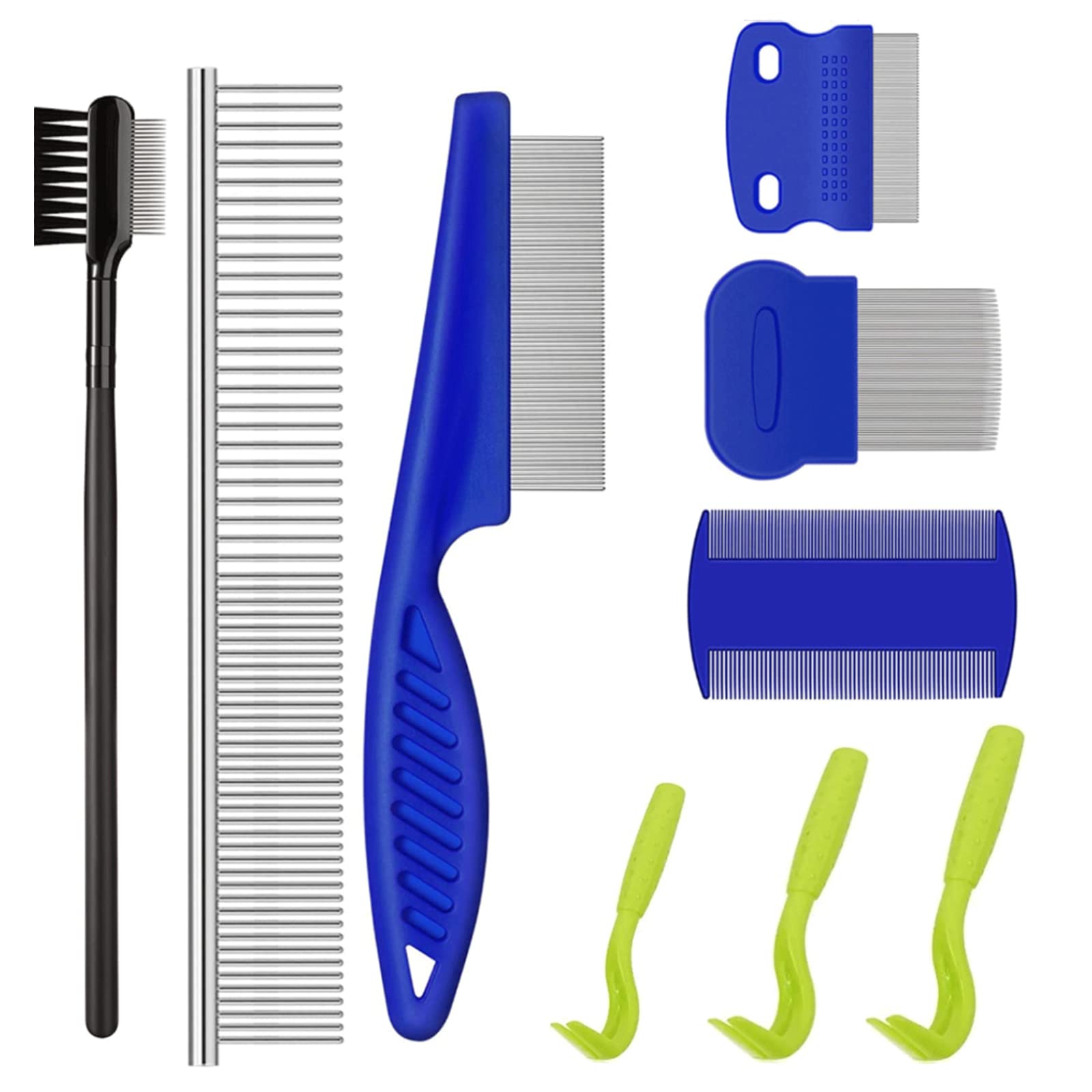9 Pieces Cat Dog Flea Combs Dog Eye Stain Remover Combs Pets Grooming Comb Dog Tear Stain Comb For Dogs Gently Removing Eye Mucus And Crust