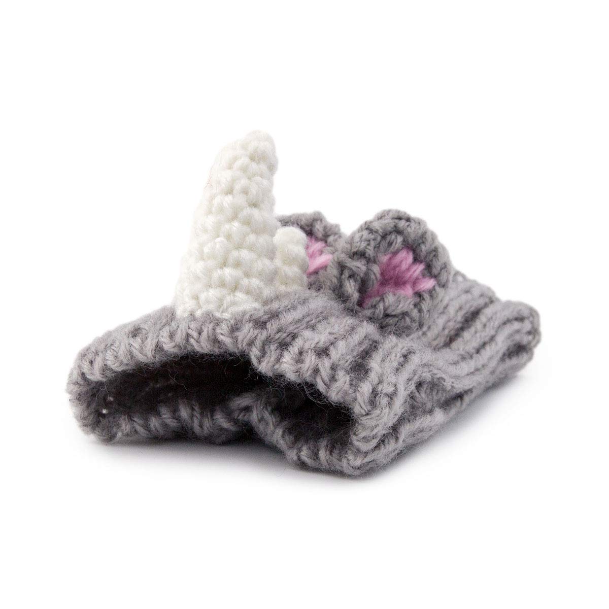 Zoo Snoods Rhino Dog Costume - Warm Knit Snood Ear Wrap, Small, Grey, Model RNO101GY-S