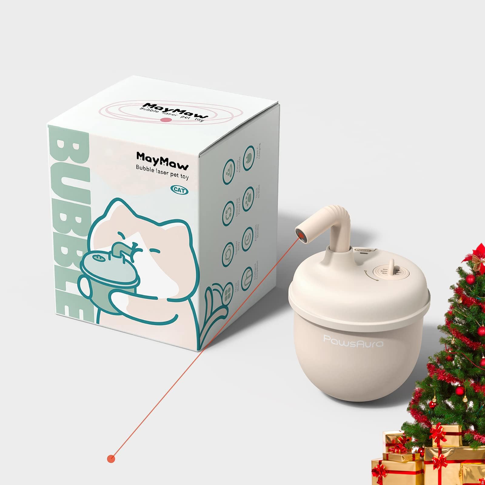 Calembou Cat Laser Toy,Pet Automatic Laser Cat Toys For Indoor Cats Kitten Tumbler Interaction Toys, Usb Charging, 360 Degree Ir