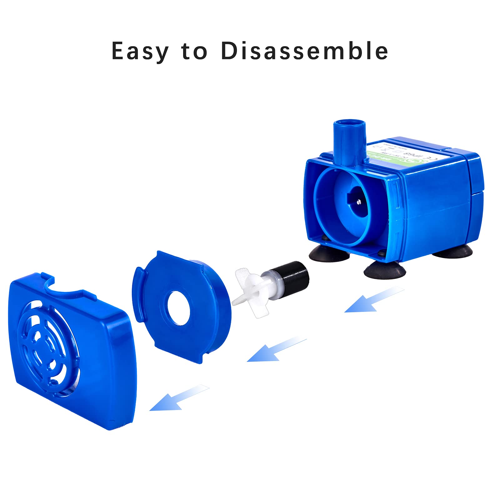 Monsin Cat Water Fountain Pump Replacement DR-DC160, Blue, BPA Free, Ideal for Round and Flower Cap Fountains