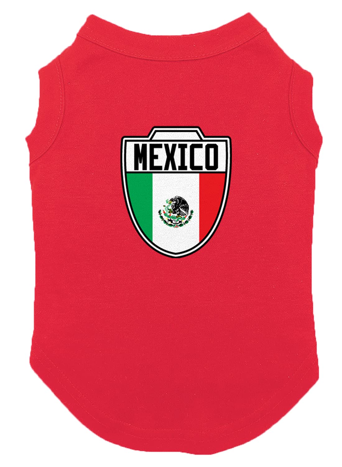 Mexico - Country Soccer Crest Dog Shirt (Red, Large)