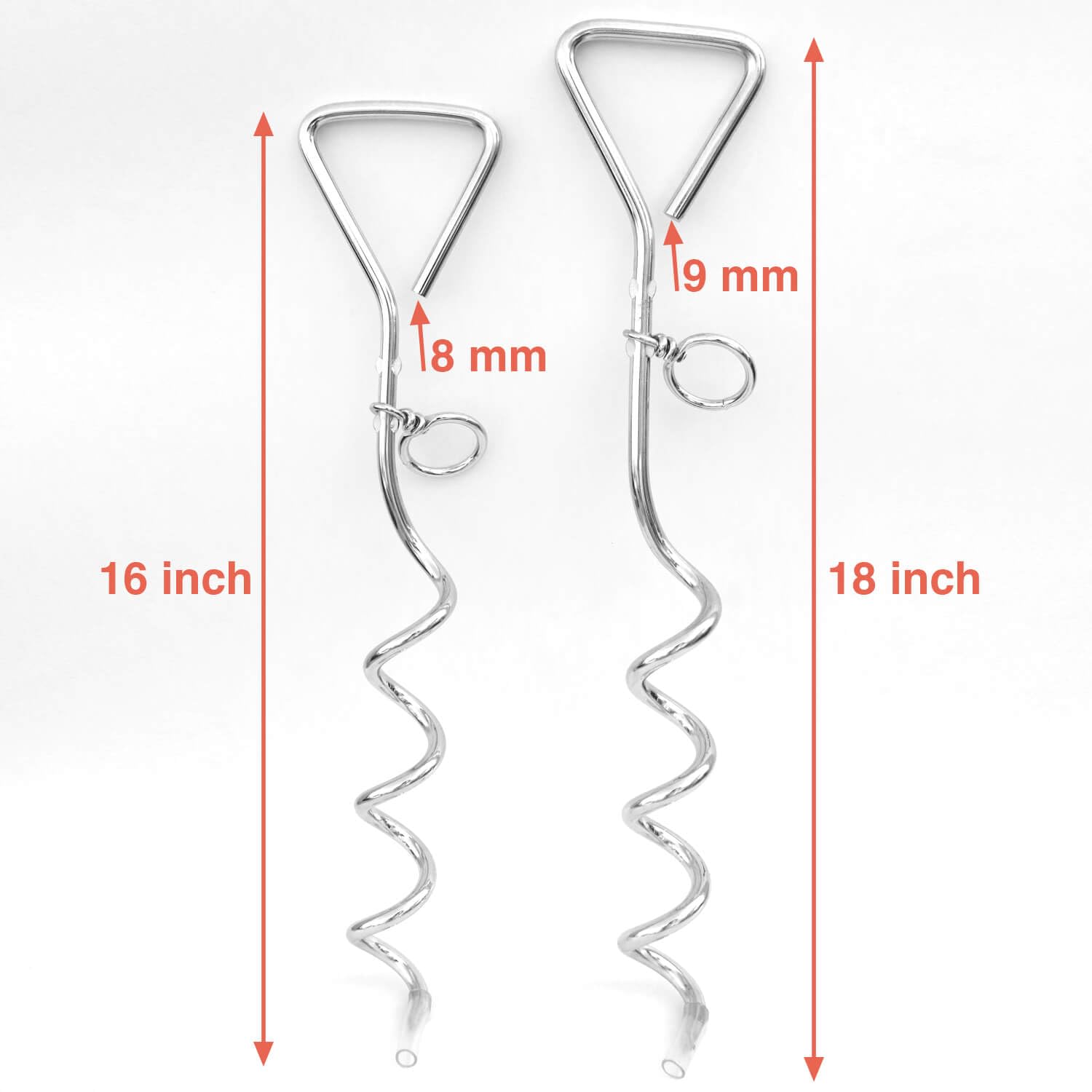 Frxat Dog Tie Out Stake, Outside Dog Leash&Chain For Camping And Yard, 16'' Heavy Duty Anti Rust Spiral Stake For Medium-Large D