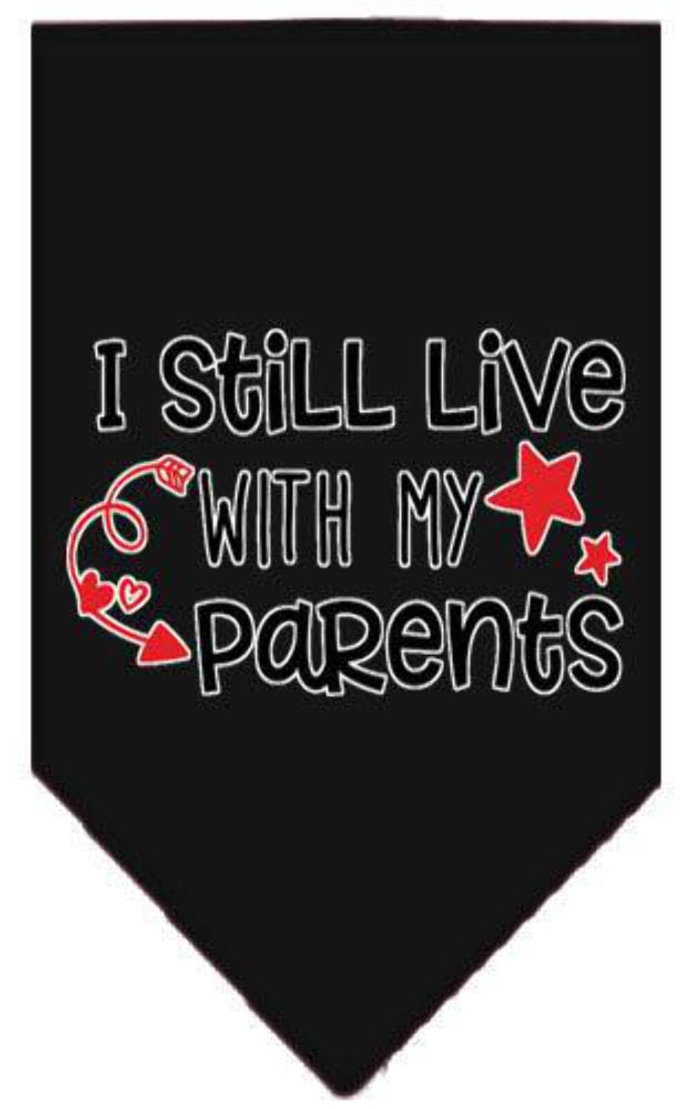 Pet and Dog Bandana Screen Printed, "I Still Live With My Parents" Cocoa Small