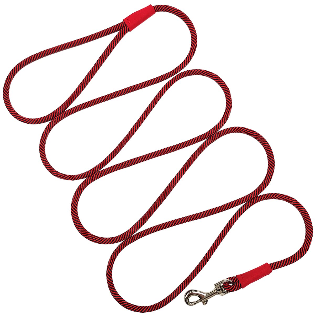Boswany Small Dog Leash 7Ft, Lightweight Nylon Rope Leash For Puppy Pets, Cats, Small Animals Medium Dogs Walking, Red