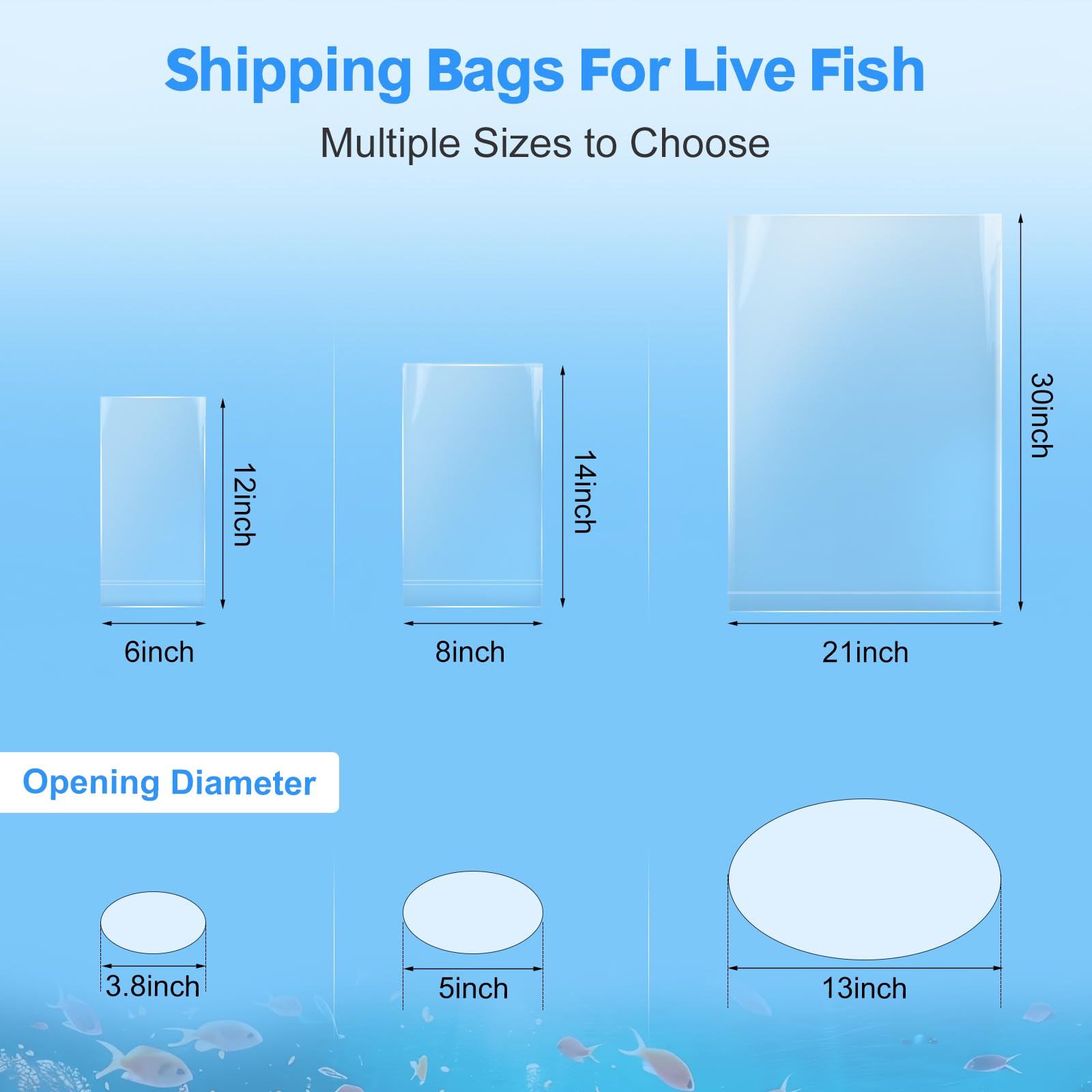 Xsourcer Aquarium Fish Bags, Clear Transportation Bag, Waterproof & Leak-Proof Poly Shipping Bags For Storing And Transporting L