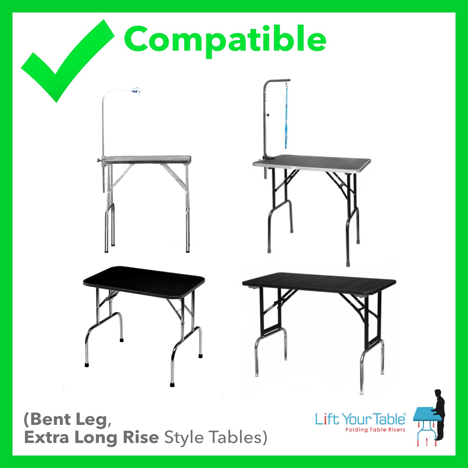Lift Your Table Grooming Table Risers - Groomers Kit: Counter Height - Made In The Usa, Durable, Sturdy, Portable, Easy-To-Use (
