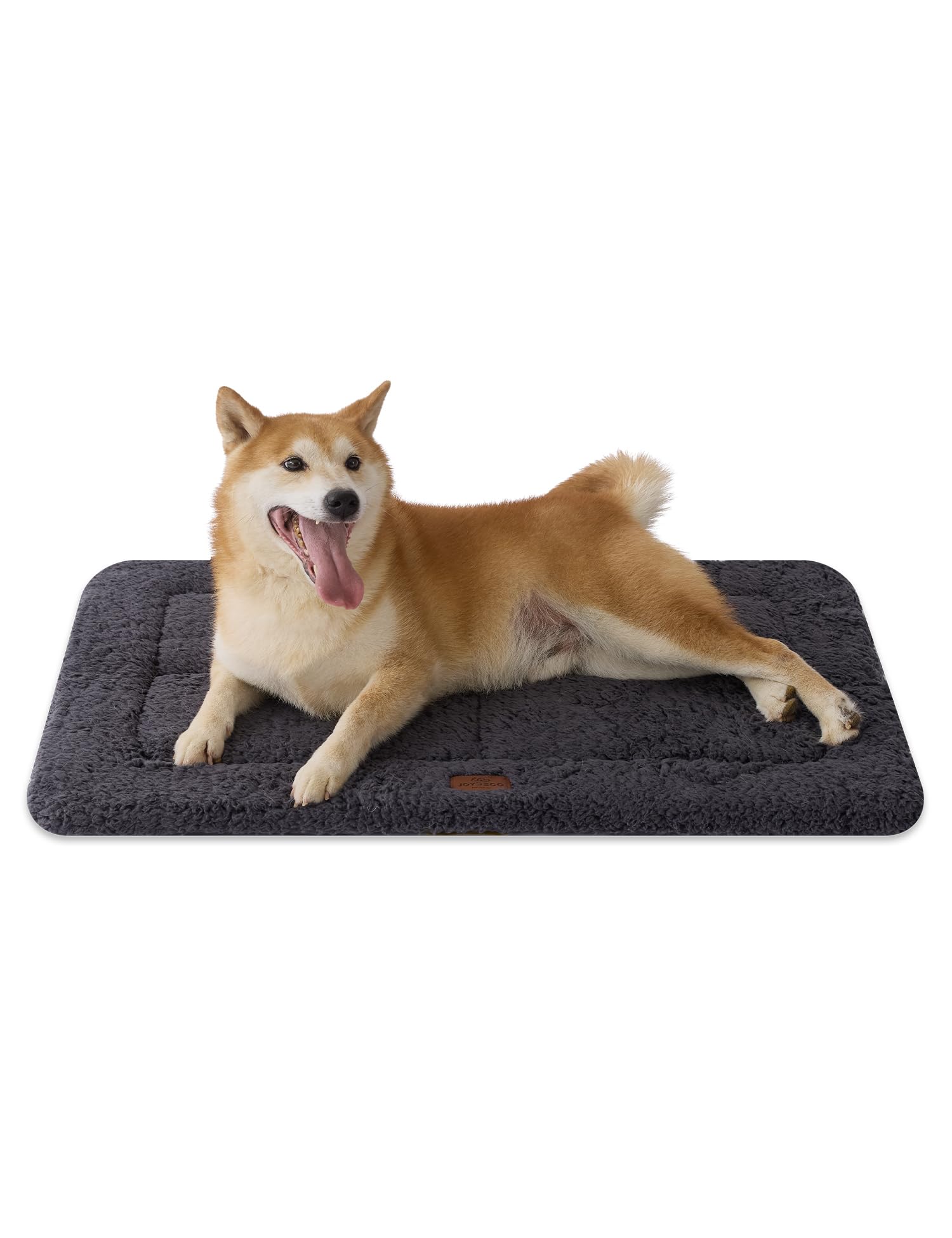 Joydeco Low Profile Dog Crate Mat Reversible Bed Pad, Washable Dog Pad Mat with Ultra Soft Fleece, Compact Design Kennel Beds Ma