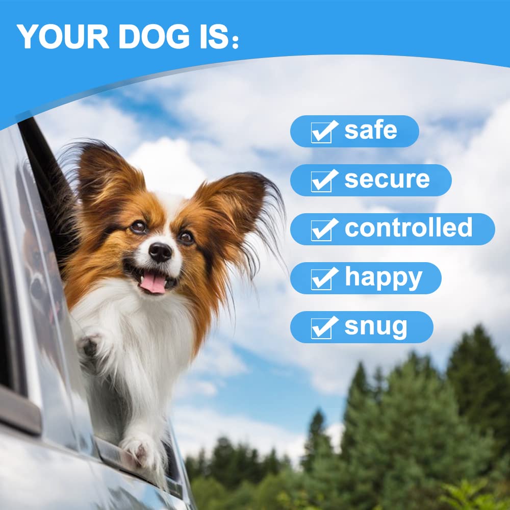 Mi Metty Dog Car Harnesses.2 Pack Dog Car Seatbelt Made Of Coated Wire Rope Safety Restraint No-Chew Tether Cable. Vehicle Harnesses With Double Clips And Latch Attachment.16 Inch/40 Cm, Black*2 Pack