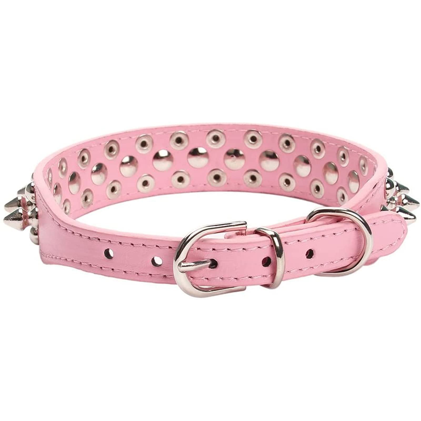 Petcare Spiked Dog Collar Pink Soft Pu Leather Funny Mushrooms Rivet Spike Studded Puppy Collar Adjustable Outdoor Pet Dog Collar For Small Medium Large Dogs Cats Chihuahua Pug Pit Bull Dog Collars