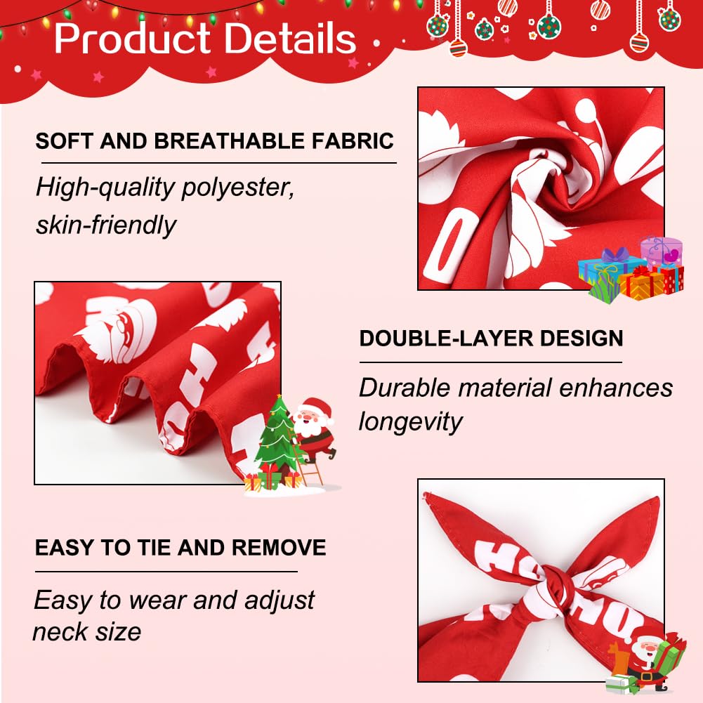 Vivifying Dog Christmas Bandana, 2 Pack Santa Claus And Christmas Tree Dog Scarves For Small Pets And Large Cats, Holiday Pet Co