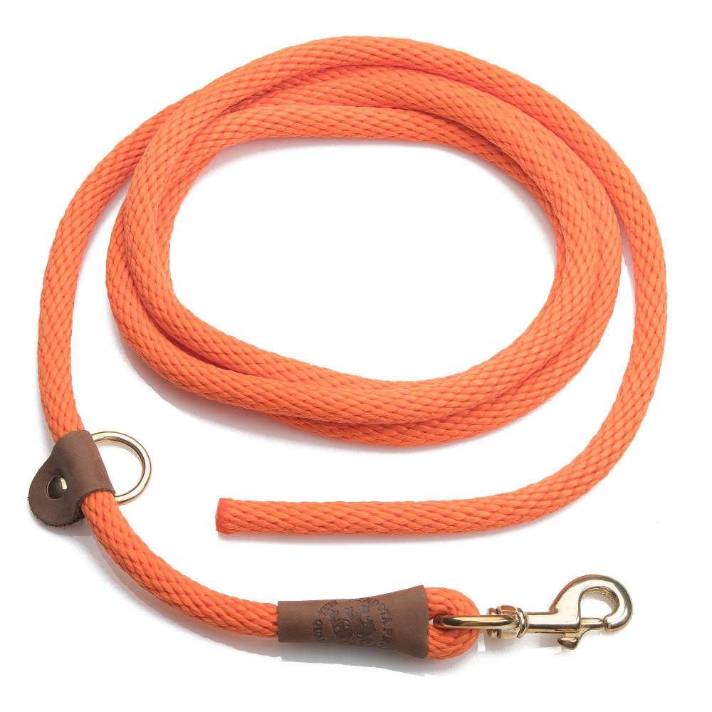 Mendota Pet Ez Trainer Leash - Dog Leash - Made In The Usa - Orange, 3/8 In X 8 Ft