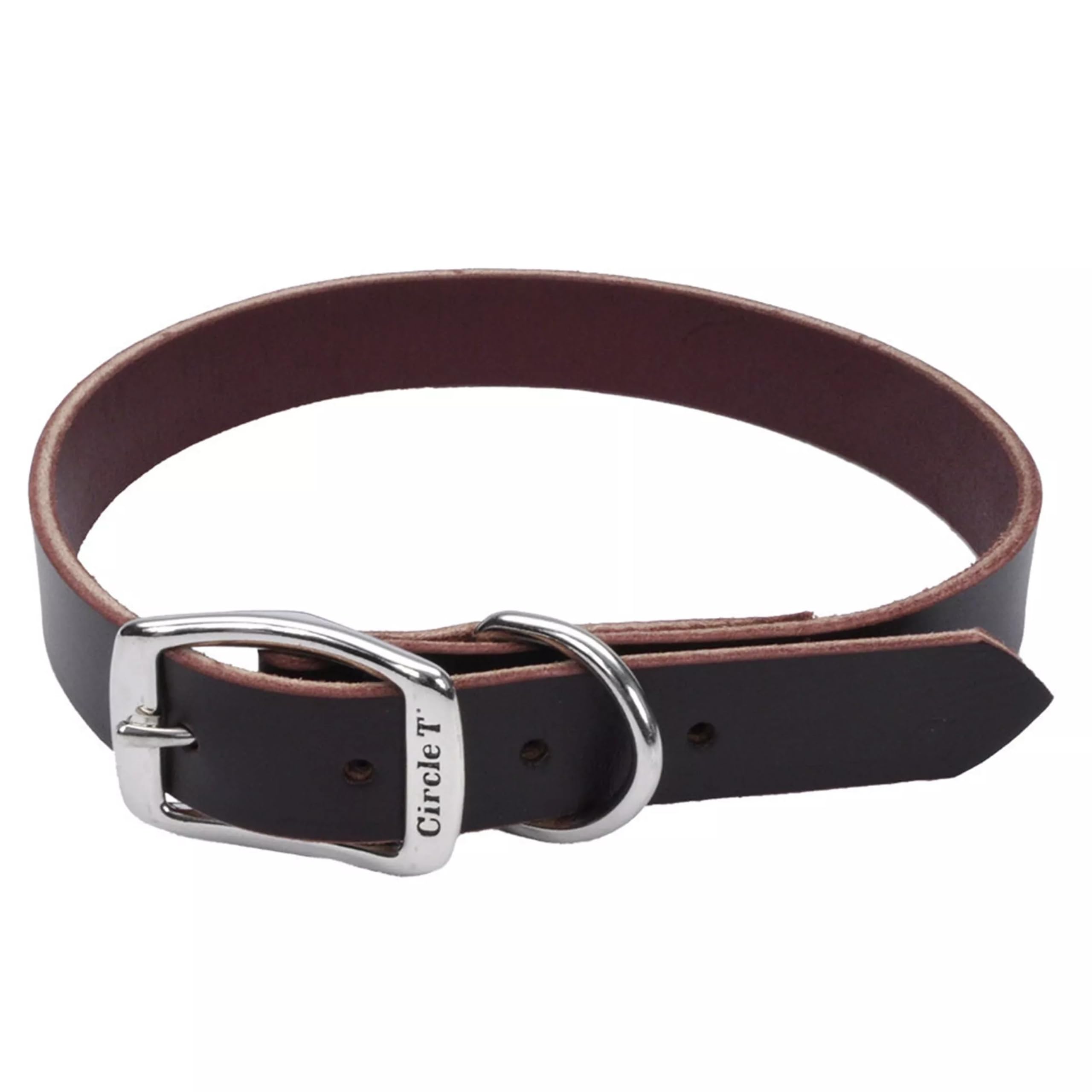Coastal Pet - Circle T - Latigo Leather Town Dog Collar, Latigo, 3/8'' x 12''