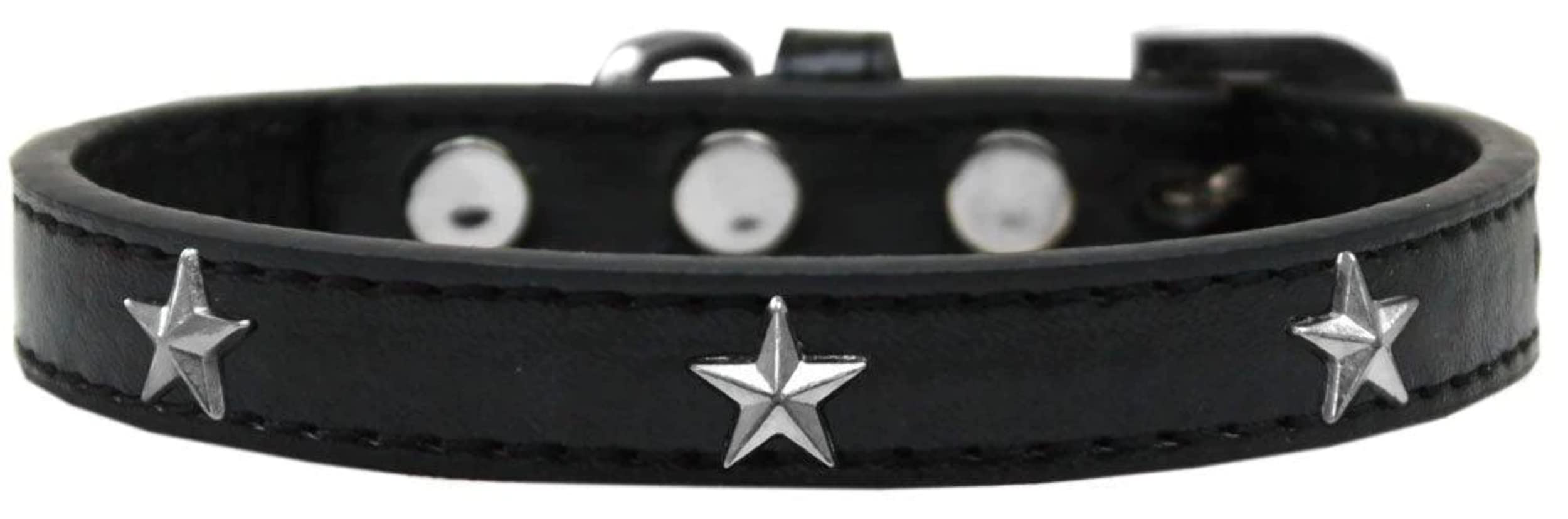 Dog, Puppy & Pet Widget Fashion Collar, Silver Star White 12
