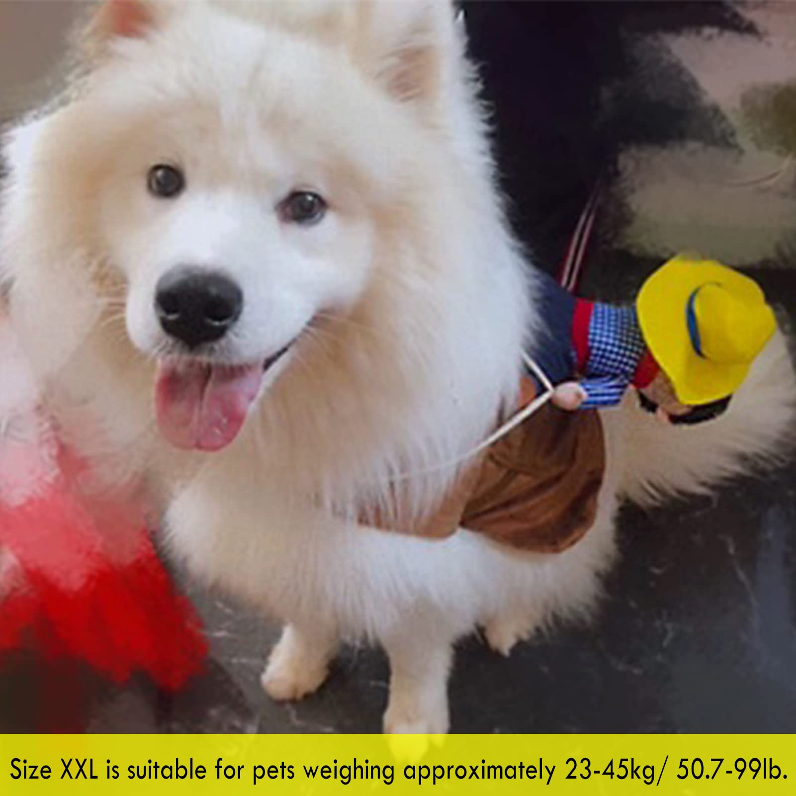 Seis Pet Riding Costume Novelty Pet Supplies Cowboy Rider Horse Riding Designed Dog Apparel Party Dressing Up Clothing Halloween (Xxl)