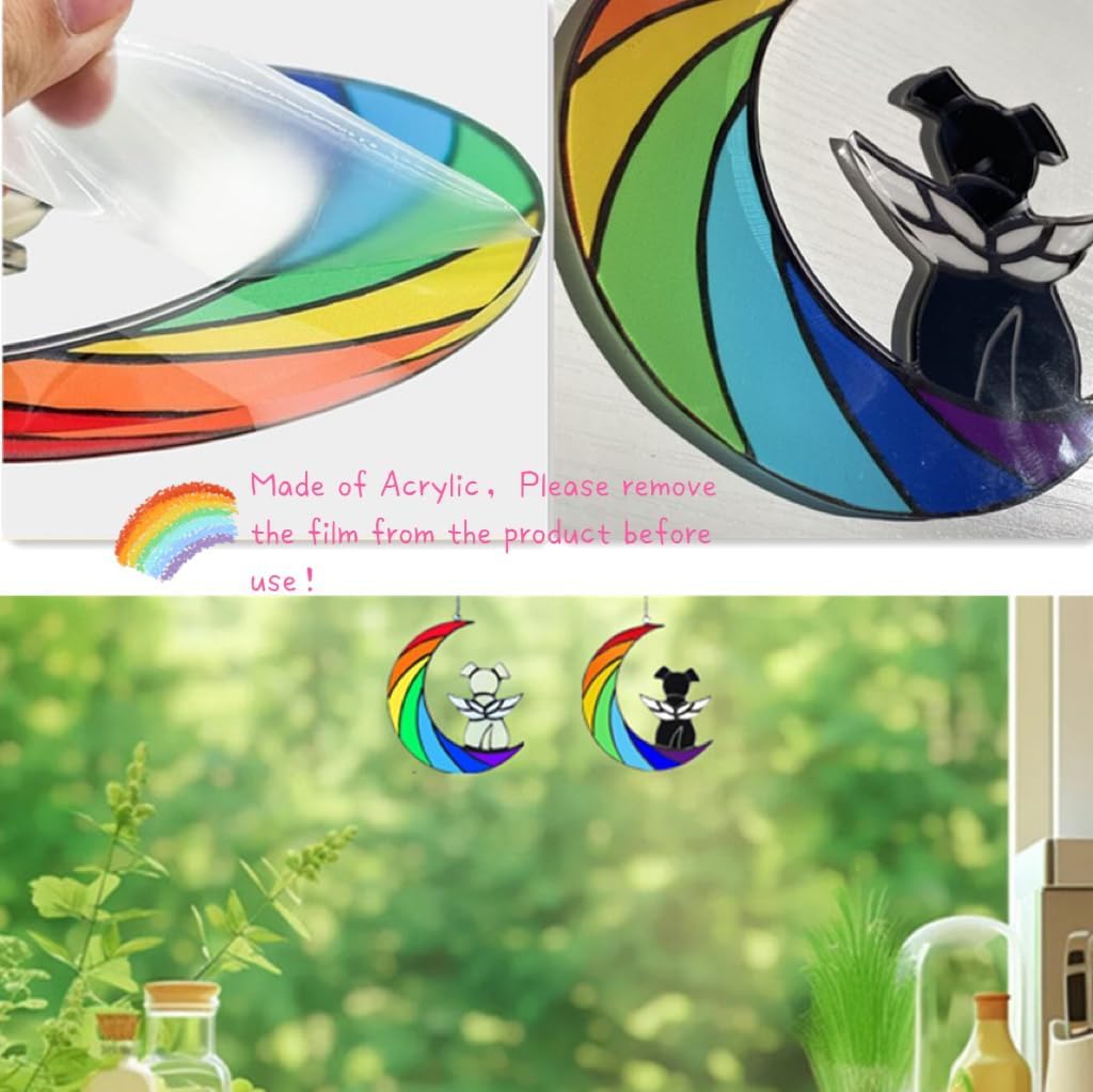 Weishenghuo Dog Memorial Gifts For Loss Of Dog,Dog Memorial Sun Catcher, Pet Loss Sympathy Gift,Dog Death Sympathy Gifts,Rainbow