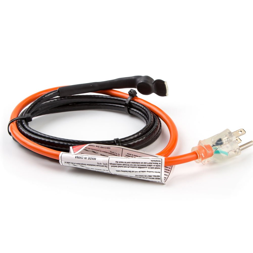 Heatit Hisd 60-Feet Pipe Heating Cable With Built-In Thermostat 7Wft