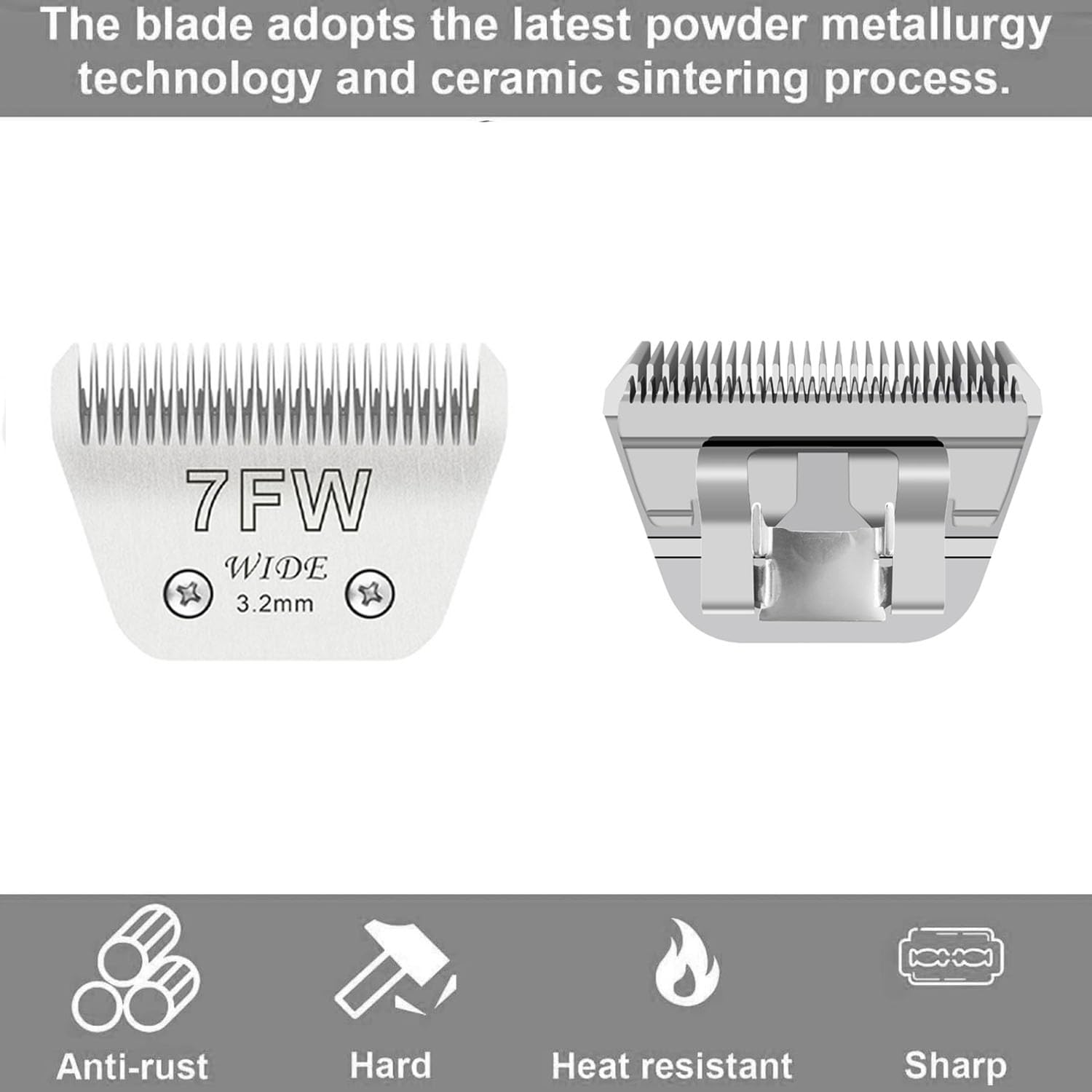 Wide Blades For Dog Grooming Blades Compatible With Andis Dog Clippers,7Fw Dog Clipper Blades Compatible With Oster A5,Wahl Km10